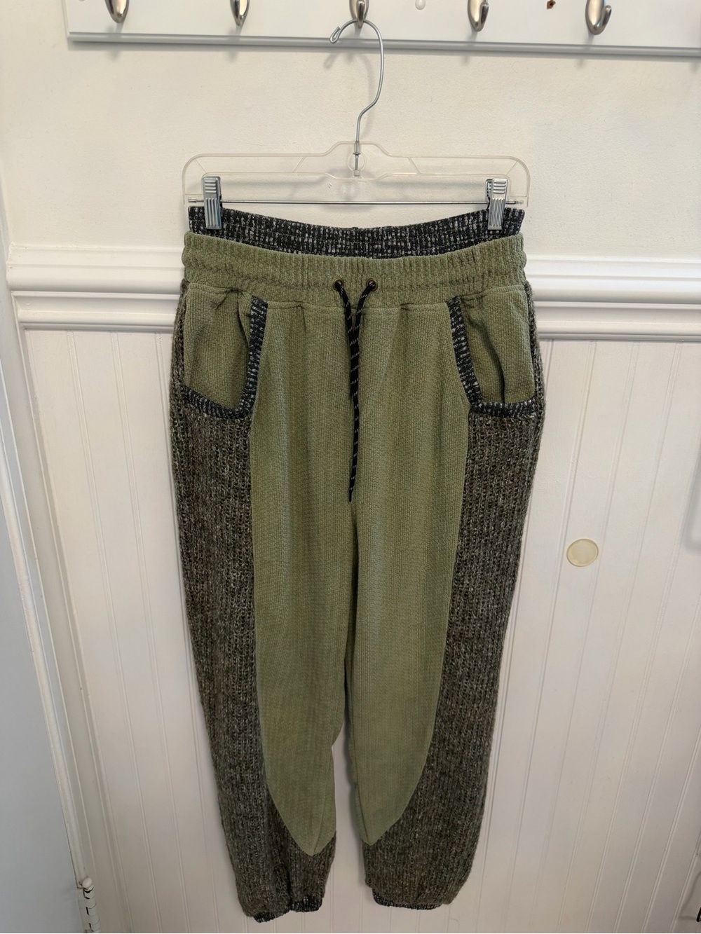Oli & Hali Olive Green Patchwork Knit Matching Set - Picture 6 of 8
